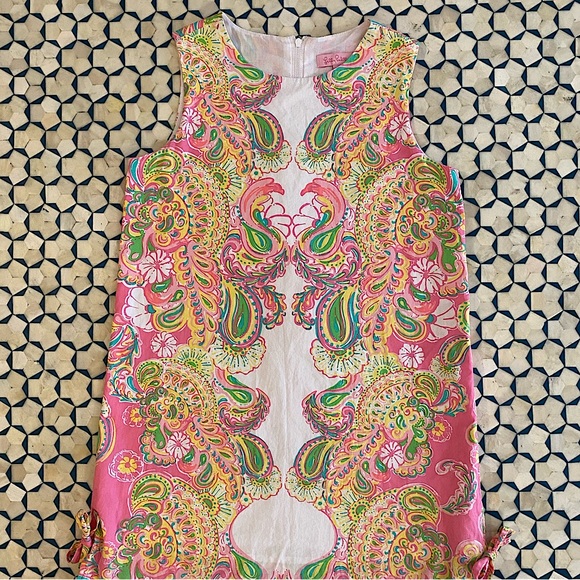 Lilly Pulitzer Girls Floral Paisley Shift Dress size 10 - Picture 2 of 4
